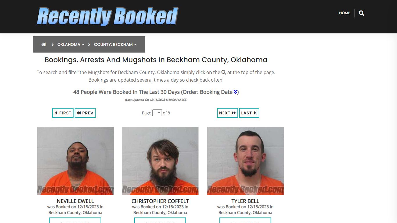 Bookings, Arrests and Mugshots in Beckham County, Oklahoma